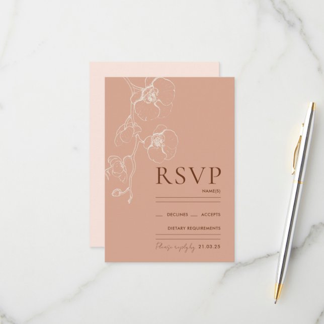 Placa de resposta RSVP Orquídea de LANA Modern Lat (Frente/Verso In Situ)