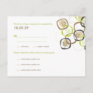 Placa de Resposta RSVP para Casamento de Árvores e