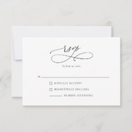 Placa de resposta RSVP preto e branco moderno II