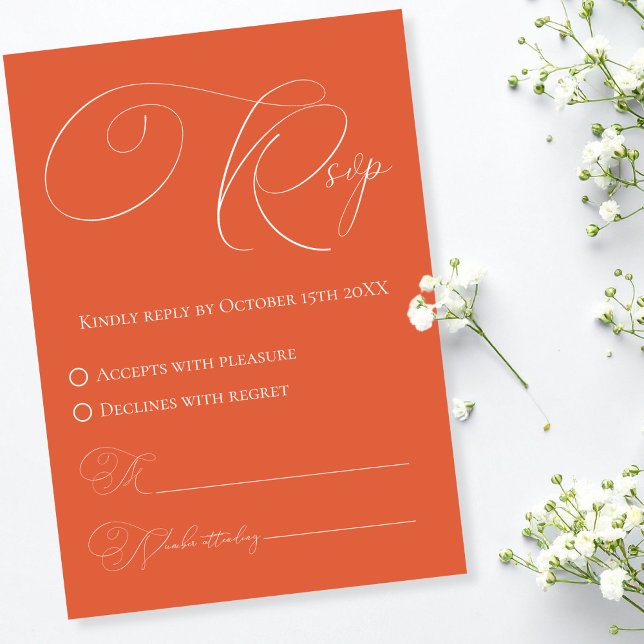 Placa de resposta RSVP Verona Sunset (Verona Sunset RSVP Response Card)