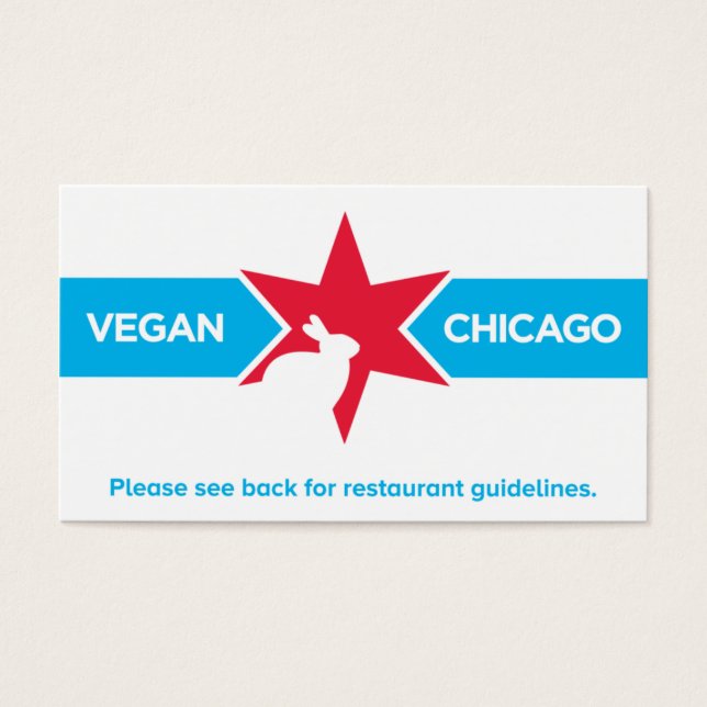 Placa de restaurante Vegan Chicago (Frente)