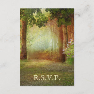Placa de RSVP Colateral Elegante da Floresta Flore