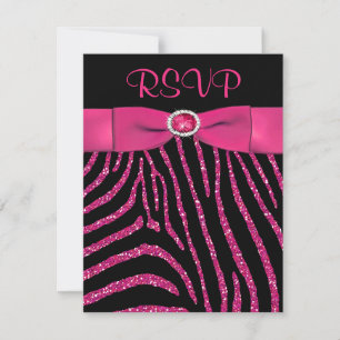 Placa de RSVP de FAUX Glitter de FAUX-Zebra-Cor-de