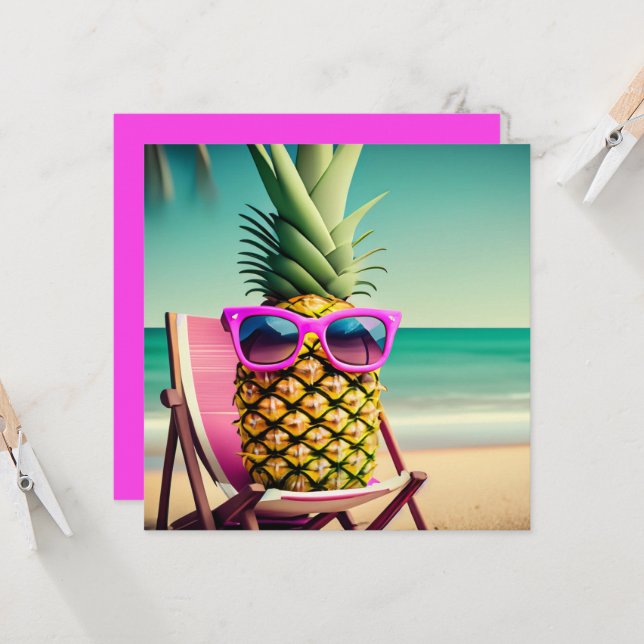 Placa de saudação do Vazio de abacaxi com protetor (Frente/Verso In Situ)