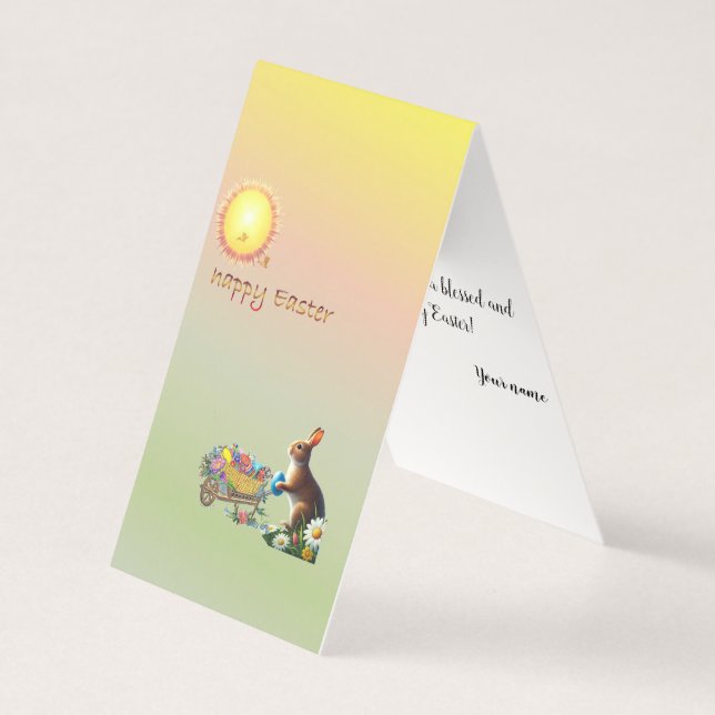 Placa de saudação vertical com páscoa (Frente)