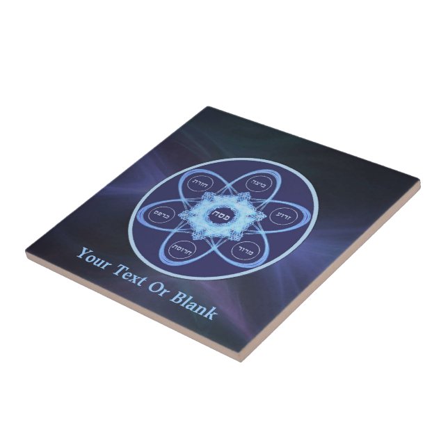 Placa de Seder Fractal Azul (Lateral)