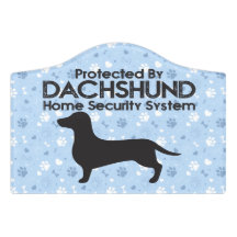 Placa de Segurança para Casa com Dachshund