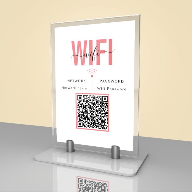 Placa de Senha de Wifi Fofa | Cartão de Mesa com C (Criador carregado)