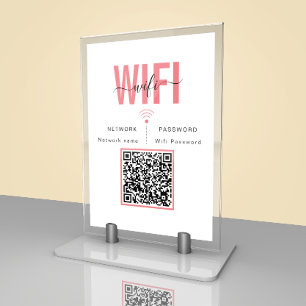 Placa de Senha Wifi Fofa Cartão de Mesa com Códi
