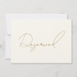 Placa de Sinal Reservada Dourada