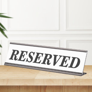 Placa de Sinalização de Mesa Reservada