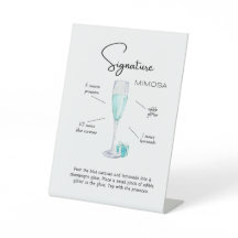 Placa de Sinalização de Receita de Bebida Signatur