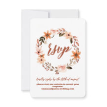 Placa de Site de Casamento RSVP de Resposta Floral