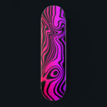 Placa de skate de cor rosa púrpura<br><div class="desc">Abstrato Warped Waves Purple Pink Neon Skateboards - ou Escolha / adicione sua cor de fundo! Design MIGNED</div>