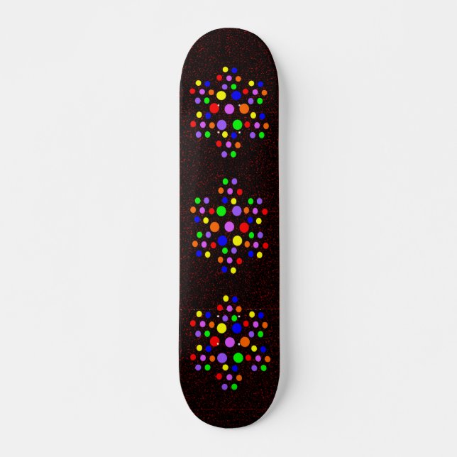 Placa de skate floral Rainbow Spots (Frente)