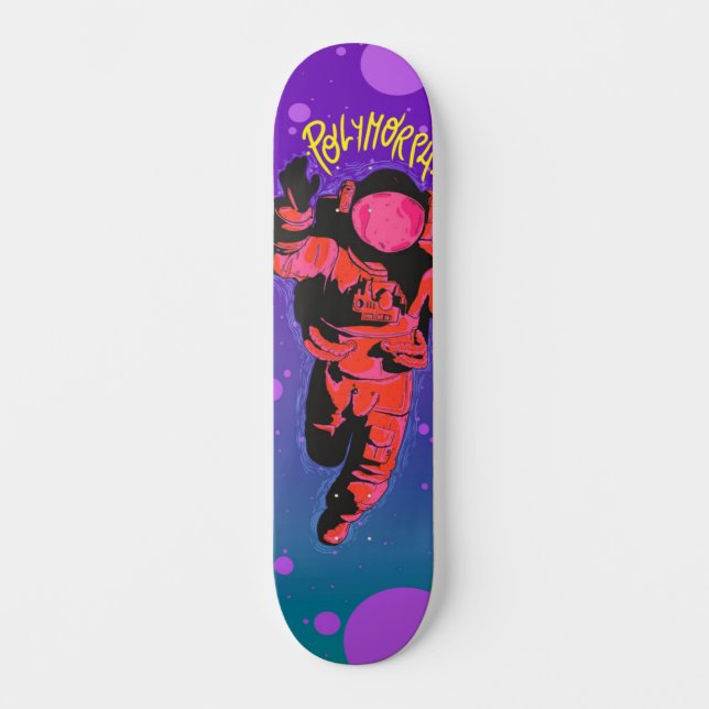 Placa de Skateboard com Astronauta Polimorfo (Frente)
