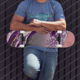 Placa de Skateboard Roxo Retro Bright