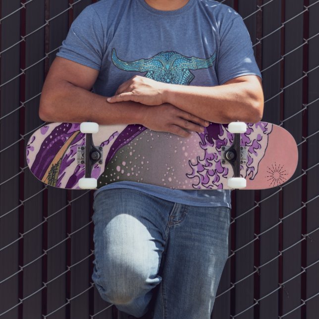 Placa de Skateboard Roxo Retro Bright (Ao ar livre 3)