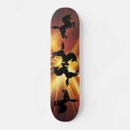 Placa de Skateboard Unicorn Flaming