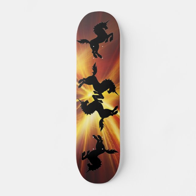 Placa de Skateboard Unicorn Flaming (Frente)