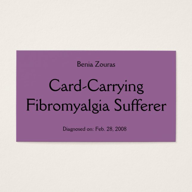 Placa de Sofrimento Fibromialgia de Carregando de  (Frente)