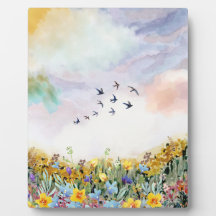 Placa de Tabletop de Aquarela com Easel