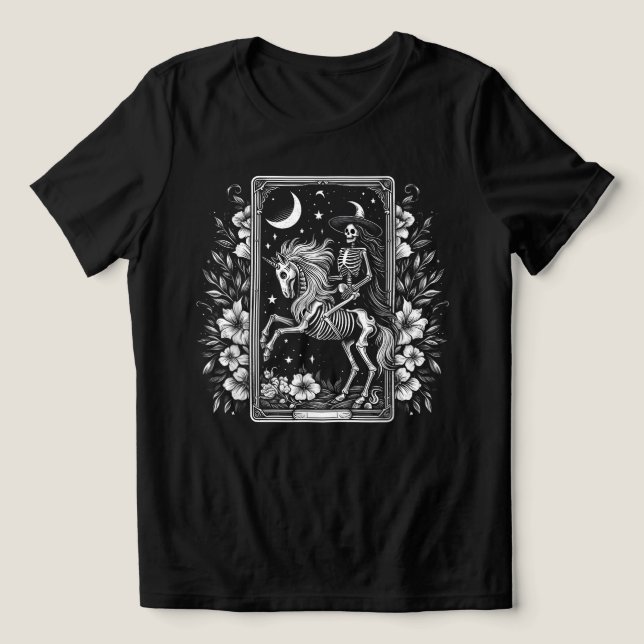 Placa de Tarot do Skeleton Rodando Unicorn (Design frontal)