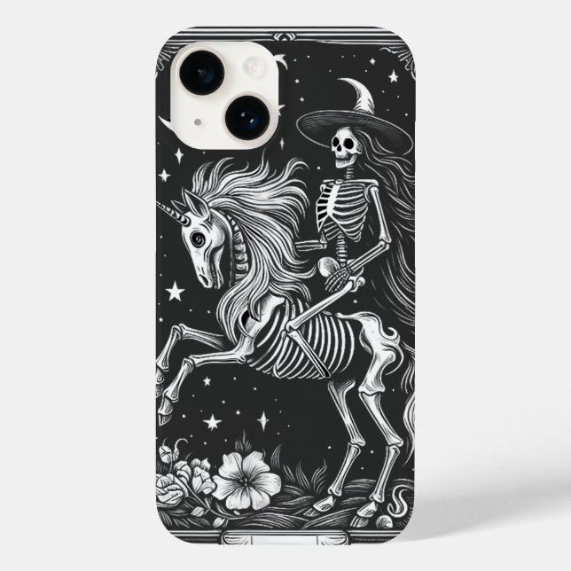 Placa de Tarot do Skeleton Rodando Unicorn (Verso)
