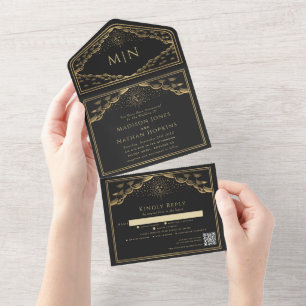 Placa de Tarot Elegante Sun Moon Convite de casame