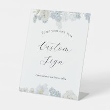 Placa de Texto Personalizado Blue Blossoms