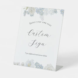 Placa de Texto Personalizado Blue Blossoms