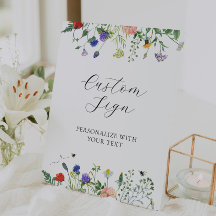 Placa de Texto Personalizado Campos de Flores Silv