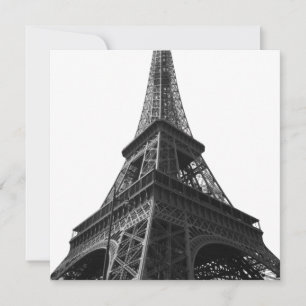 Placa de Viagem da Torre Eiffel Branca Negra Paris