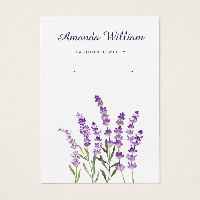 Placa de vídeo de brinco floral de lavanda Modern  (Frente)