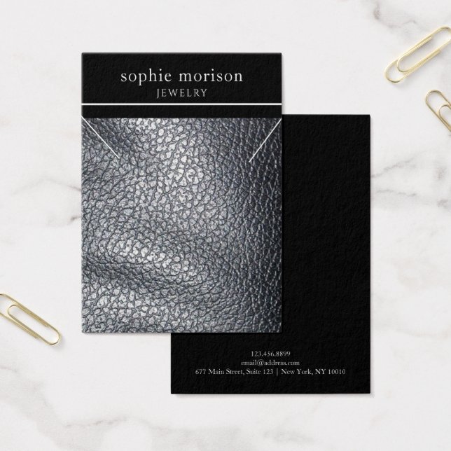 Placa de vídeo de joalharia do colar ・ Couro preto (Escritótio)