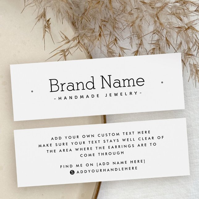 Placa de vídeo de toque mínima de stuch do serif m (Modern serif minimal stud earring display card)