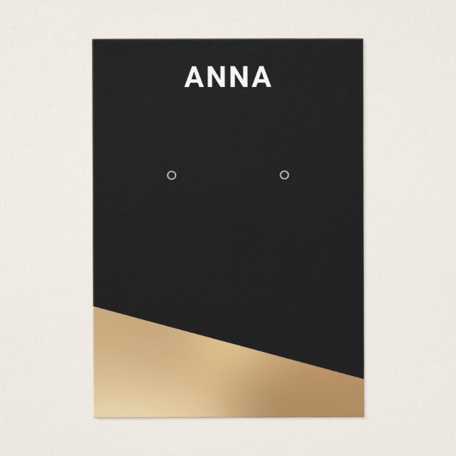 Placa de vídeo Dourada para joias preto moderno (Frente)