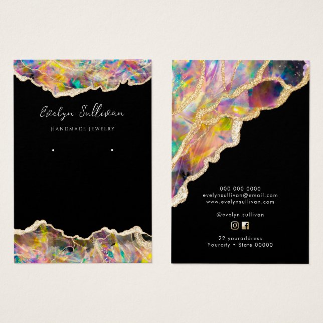 Placa de vídeo Opal design em joias pretas (Frente & Verso)