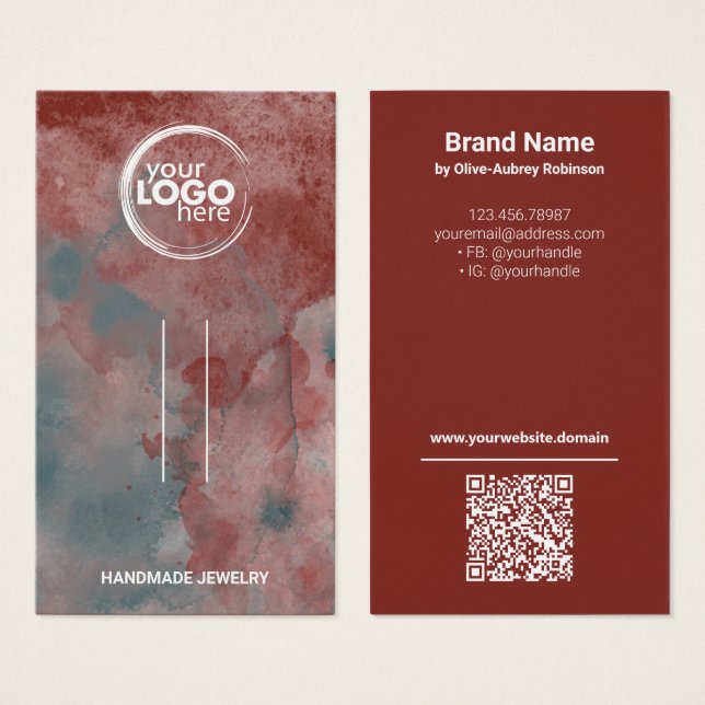 Placa de vídeo QR-Code do clipe de cabelo vermelho (Frente & Verso)