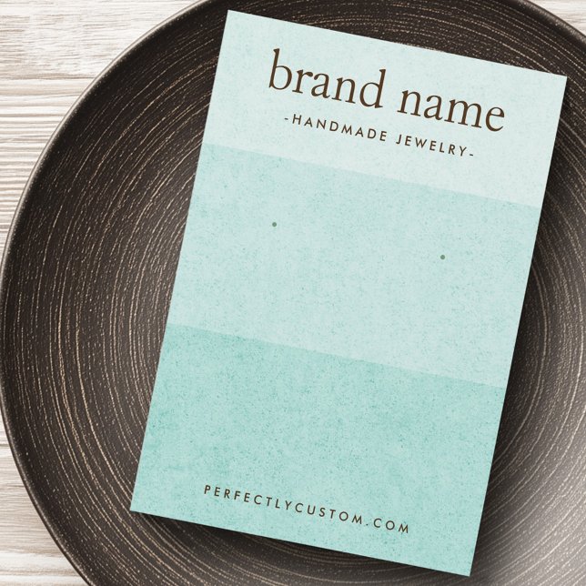 Placa de visualização do brinco de textura azul-aq (Ombre light aqua blue texture earring display card)