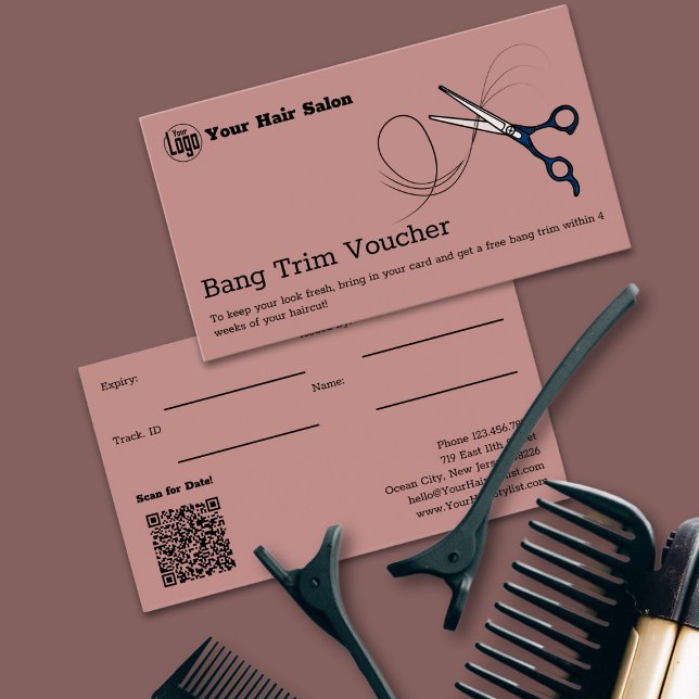 Placa de Voucher de Triagem de Bang Livre Profissi (Modern Professional Free Bang Trim Voucher Card)