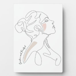 Placa Desenho em Linha da Mulher - Criativo e Frutuoso