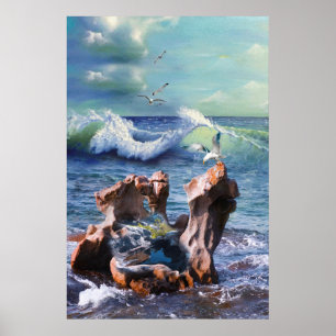 Placa Design de energia de água Poster