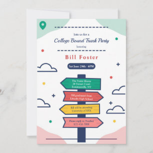 Placa Direcional de Indicação Convite para a Facul