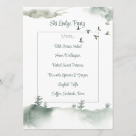 Placa do Menu Cena de Inverno Snowy