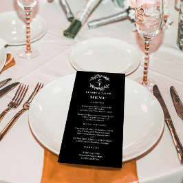 Placa do Menu de Casamento COR EDITÁVEL Iniciais d