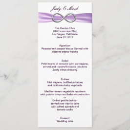 Placa do menu Infinity da lavanda