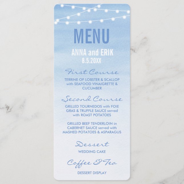 Placa do Menu Luzes da Cadeia de Caracteres de Águ (Frente)