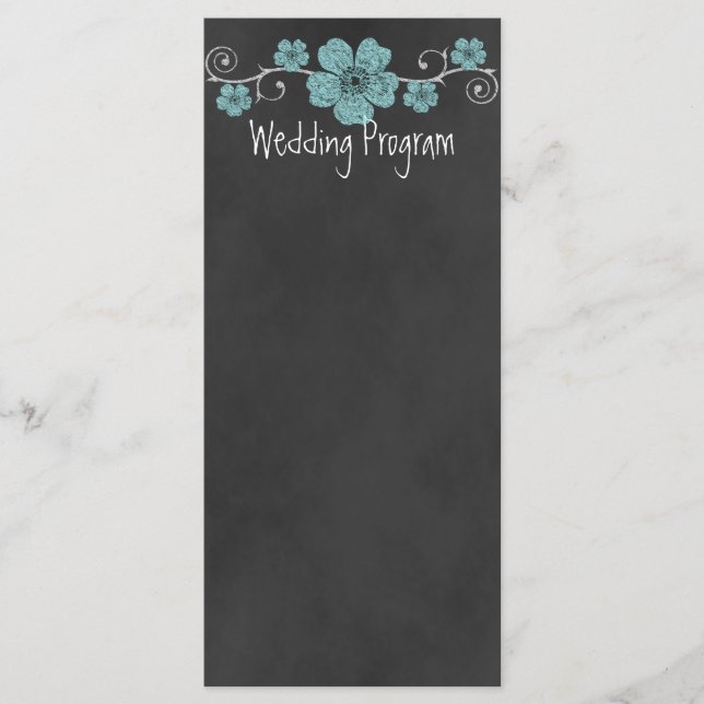 Placa do Programa de Casamento de Chalkboard para  (Frente)
