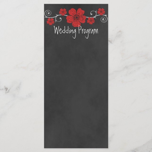 Placa do Programa de Casamento de Chalkboard para  (Frente)